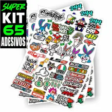 Kit 65 Adesivos Para Capacete Carro Bike Moto Prova D'Água