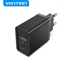 VENTION Carregador USB Rápido Duas Portas A + C 3.0 18W/20W Para De Parede Telefônica