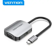 Vention Conversor USB C Para HDMI VGA 3.0 2 Em 1 4K 1080P Tipo Adaptador De Telefone TV Monitor Projetor Macbook