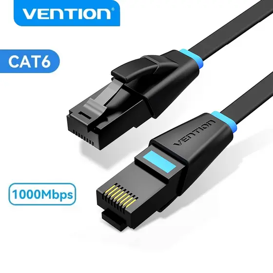 VENTION Cabo De Rede Cat6 Lan Ethernet Plano 1000Mbps Utp RJ45 Cat6 Gigabit De Alta Velocidade Para Notebooks PS 4 RJ45