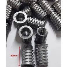 Bucha americana para móveis de madeira rosca 5/16 x 20mm 10UNIDADES