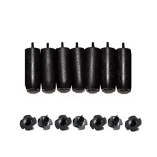 7 Pés Madeira C/porcas Cama Box Bau Casal Simples 12cm Preto Tdc