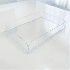 Bandeja Acrílico Transparente Cristal – Organização Casa, Banheiro e Café – Vários Tamanhos