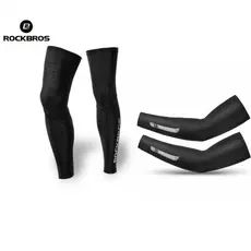 ROCKBROS Outdoor Sports Silk Ice Cool Leg Warmers Oversleeve Cycling Leg Knee Covers Arm Sleeve