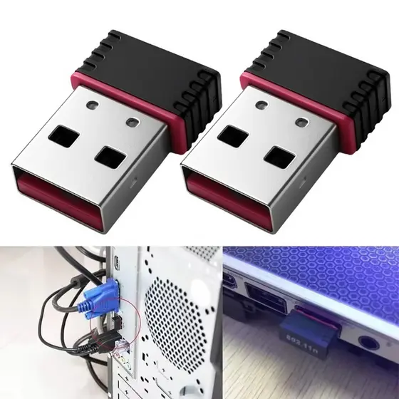 2-1 Conjunto Para Adaptador WiFi USB Conversores De Alta Velocidade-Mini Dongle-Console De Jogos Portáti
