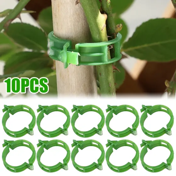 50/100Pcs Clip De Planta Fivela Auto-Adesivo Gancho Fixo/Suporte Plástico Conectar Reutilizável/Jardinagem Para Tomate Vegetal/Clipes De Ferramentas De Estaca De Treliça