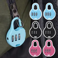 5Pcs Mini Cadeado Com Senha Colorida-Fechadura Código De Caixa De Carrinho Zíper Para Mochila Digital De Segurança-Armário De Dormitório , Diário , Mala Três Bits