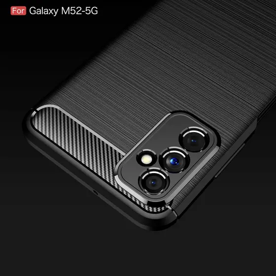 Capa Flexível Fina Anti-Impacto De Fibra De Carbono Para Samsung Galaxy M52 5G