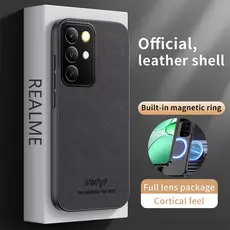 Capa De Couro Para Realme C85 Pro C75 C75X C71 5G 4G Ímã Embutido Anti Impressão Digital À Prova De Choque Macia