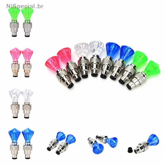 [Nis] 2x LED Motocicleta Ciclismo Bicicleta Roda Pneu Válvula Luz Piscando Lâmpada Do Carro [BR]