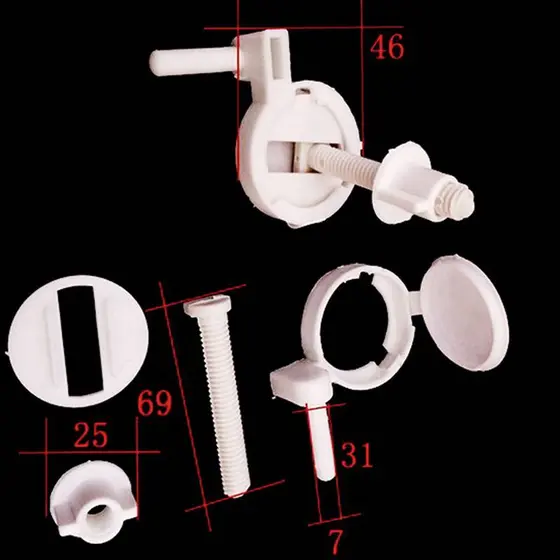 [Nis] 1 Conjunto/2 Unidades De Parafusos De Plástico Para Assento De Vaso Sanitário , Ferramentas De Reparo De Dobradiça