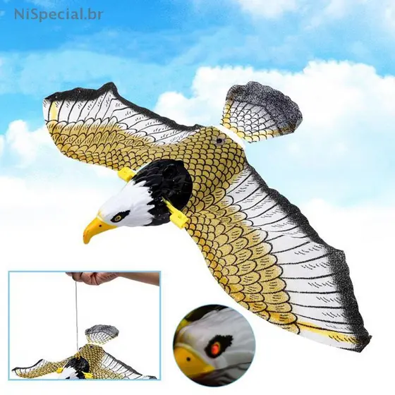 [Nis] 1Pc Águia Repelente De Pássaros Luminosa Com Música Flying Bird Scarer Garden [BR]