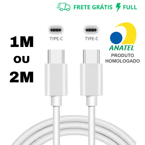 CABO PARA IOS TIPO C TIPO C DE CARREGAMENTO RÁPIDO DE 1M OU 2M PARA IOS COMPATÍVEL IPHONE