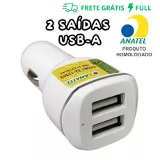 CARREGADOR VEICULAR TURBO COM 2 ENTRADAS USB 3.1 CARREGAMENTO RÁPIDO CJ11