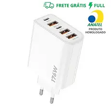 FONTE DE ENERGIA CARREGADOR TURBO 176W COM 5 ENTRADAS (3 USB-A / 2 USB-C) Y72-4