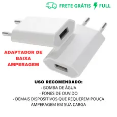 CARREGADOR TOMADA PLUG ADAPTADOR FONTE USB 5V 1A BIVOLT