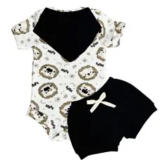 Conjunto de Bebe Menino 3 Peças Varias Cores Confortavel e Macio