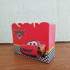 Sacolinha Personalizada Lembrancinha Carros Corrida Relâmpago McQueen Pegue e Monte