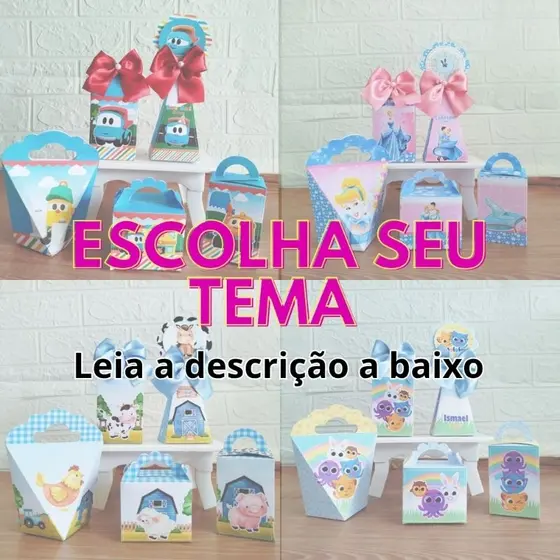 Kit Caixinhas Personalizada Escolha Seu Tema(Leia a Descrição)- Pegue e Monte