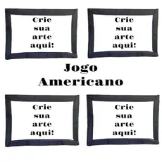 Jogo Americano sousplat personalizado ou estampado mesa de jantar