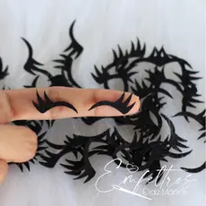 Cílios Gatinho em feltro preto - 50 unidades - Tamanhos variados