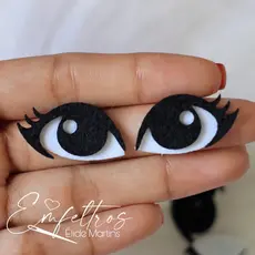 Recorte olhos em feltro - 10 Pares - Corte a laser