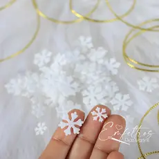 Recorte Floco de Neve Cute em Feltro Branco - 30 unidades - Recorte a laser