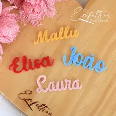 Recorte Nome em feltro - ENCAMINHAR NOME E COR POR CHAT- Tamanhos variados - Corte a laser