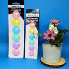Kit 6 Imã decorativo Cores Candy -Prendedor Magnético para Geladeira Mural Fotos Recados