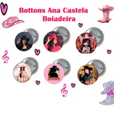 Bottons Broche Boton Personalizados  Ana Castela Boiadeira Musa Pop Sertaneja Volta às Aulas