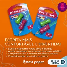 Suporte Grip Para Lapis Ergo De Borracha Com 2 Unidades