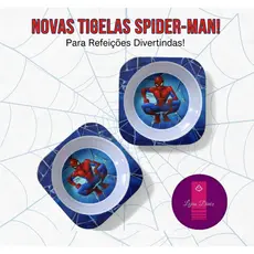 Prato Tigela Bowl do Homem Aranha  Melamina  375 ml Tam. 14 x 14 cm Marvel