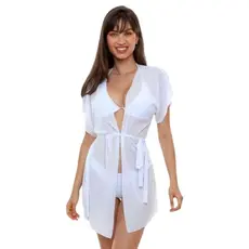 Saída De Praia Kimono Leve C Amarraçao Perfeita Elegance