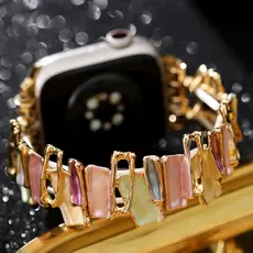 Pulseira Elástica Feminina De Geometria Irregular Ultra 49mm 38mm 40mm 41mm 42mm 44mm 45mm Para iWatch Série 9 8 7 SE 6 5 4 3 2 1