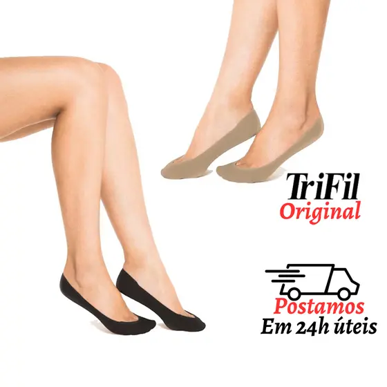 Kit 4 Par Meia Trifil Sapatilha Invisível Fio 70  Moda Feminina 6136