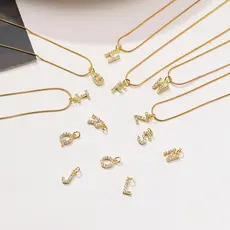 Vnox Colar Com Pingente Letra Inicial A-Z Unissex De Aço Inoxidável Banhado Ouro Amarelo 18 Polegadas