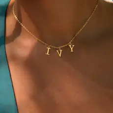 Vnox Colar De Nome Personalizado Para Mulheres , Pingentes De Letra Inicial , Jóias Por Atacado Em Aço Inoxidável