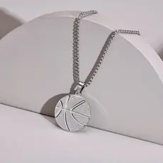 VNOX Marca De Moda De Aço Inoxidável-Pingente De Basquete Preto Colar De Prata Personalidade Dos Homens Casuais Ouro Jóias