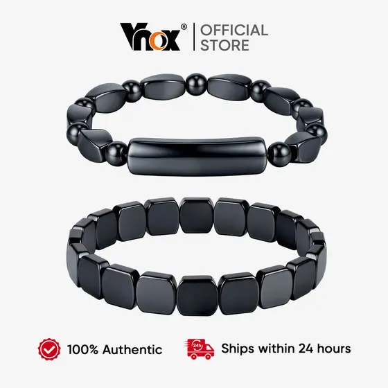 Pulseira De Pedra Magnética Vnox Para Homens E Mulheres Perda Anti-Radiação Fadiga Energia Presente