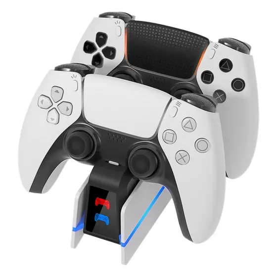 Base Carregadora Dupla compatível com Controle PS5 com LED Indicador e Carregamento Rápido USB