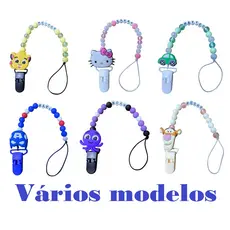 Prendedor de chupeta personalizado com nome do bebê  presilha cordinha para menina menino infantil