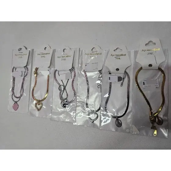 Pulseira com pingente aço inox