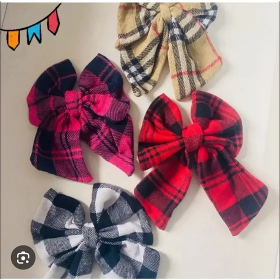 Laço de cabelo xadrez feminino adulto e infantil vários modelos e cores tendência moda festas junina