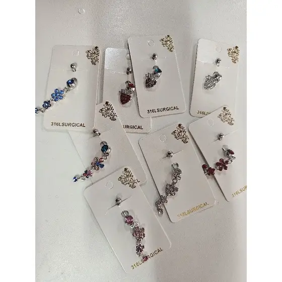 Piercing de Umbigo com Pingente - Aço Cirurgico Design Moderno e Versátil