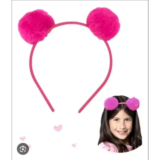 Tiara Infantil Pompom Pink - Confortável e Estilo Infantil