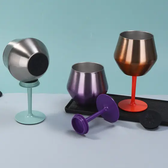 Taça Copo Térmico De Aço Inoxidável 2 Em 1 Para Gin Vinho Drink Bebidas 14oz Personalizado a Laser