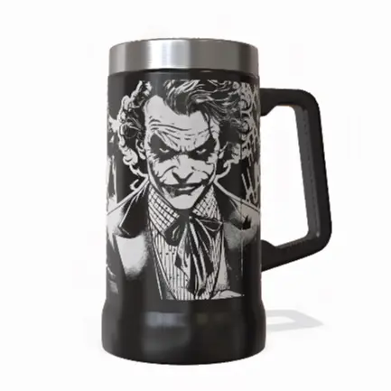 Copo Caneca Térmica Inox 700ml Personalizada Laser 360º Graus Colecionador Coringa Sorrindo Cerveja