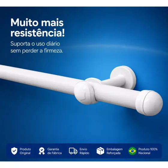 Kit Varão 19mm Cortina 3,00 Metros Fácil Instalação