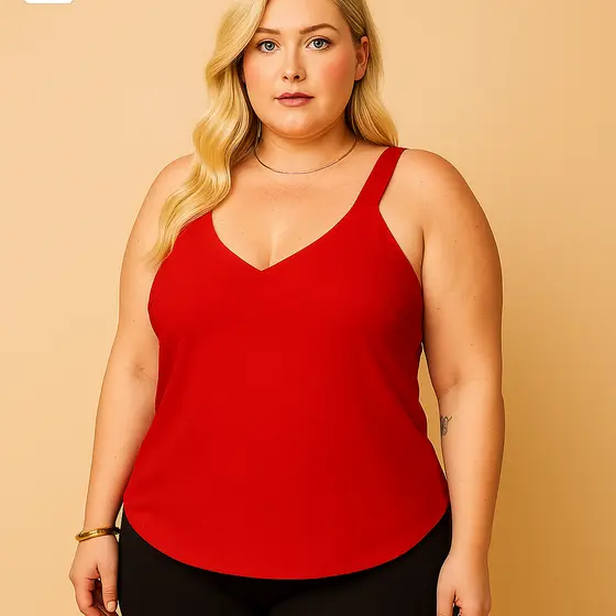 Blusa Regata Feminina Plus Size Duna Alça Grossa Verão Calor G1 ao G4 Regatas Femininas