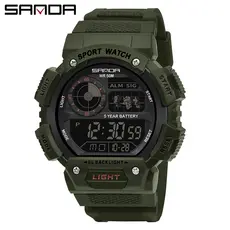 SANDA Nova Listagem Relógio Original à Prova D'água Relógio Digital Multifuncional Relógio Digital Masculino Moda Luxo Masculino Relógio De Lazer Multifuncional 6009